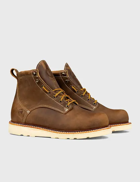 THE WILTON 6" GOODYEAR WELTED BOOT - NATURAL WEDGE SOLE - GRADED QUALITY