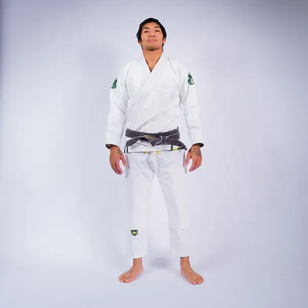 Inverted Gear BJJ Gi Gold Weave V2 white