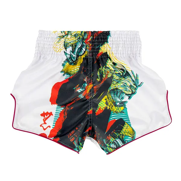 Fairtex White Satoru Slim Cut Muay Thai Boxing Short