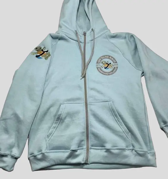 TURTLE SERIES ZIP UP HOODIE LIGHT BLUE