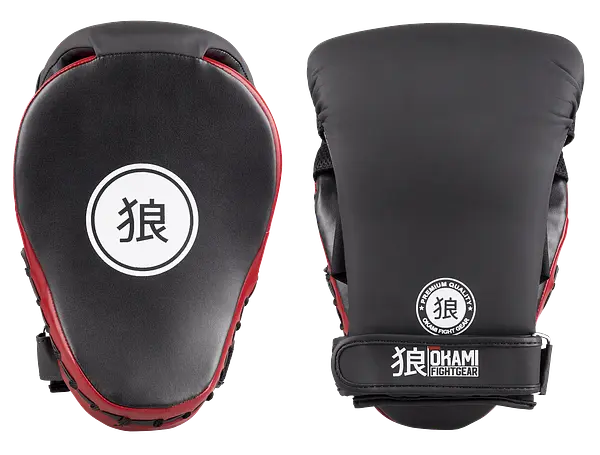 OKAMI FIGHTGEAR Coach Mitts Gym Series Black / Red