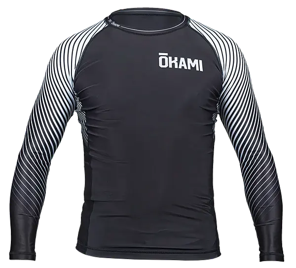 OKAMI Rashguard Big Kanji L/S Black &amp; White