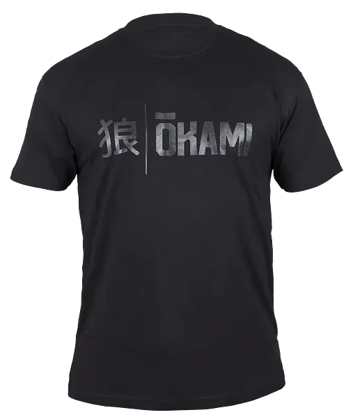 OKAMI T-Shirt Kanji Black on black