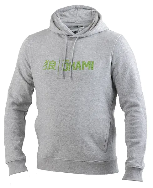 Okami Organic Hoodie Kanji Jungle Heather Grau