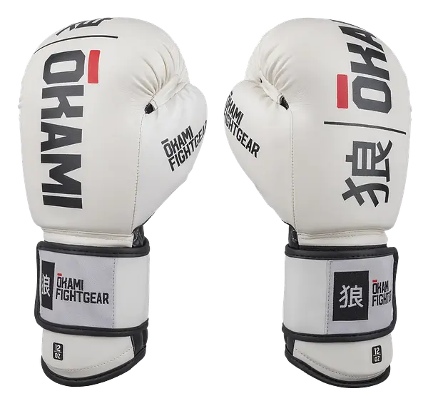 OKAMI FIGHTGEAR Boxing Gloves Rumble White &amp; Black