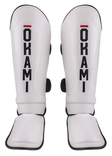 OKAMI FIGHTGEAR Shin Guards Contender V2 White / Black