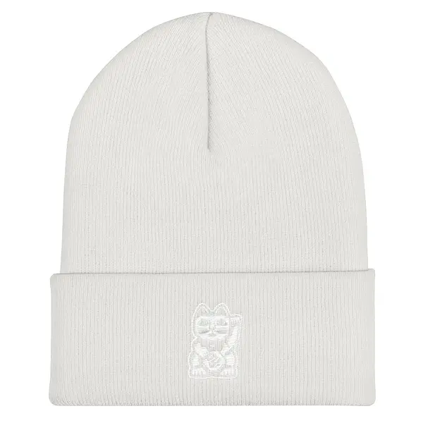 White on White Beanie