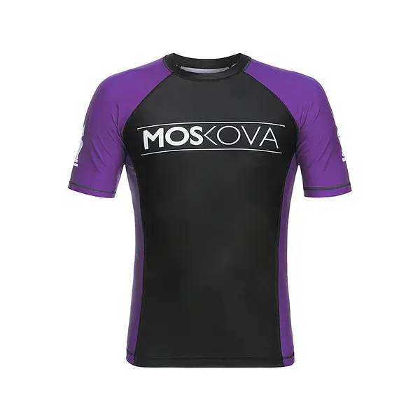 MOSKOVA BJJ RANKED RASHGUARD  BLACK/PURPLE - SHORT SLEEVE