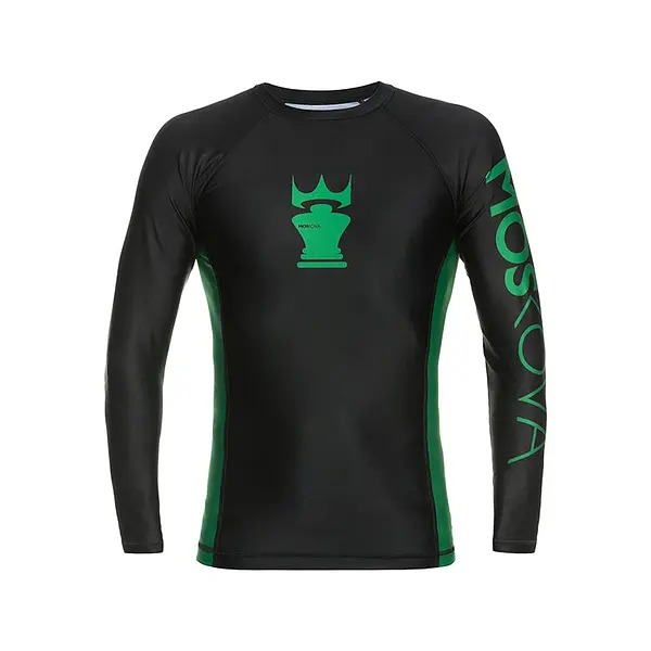 MOSKOVA TRAINING  RASHGUARD  BLACK/GREEN - LONG SLEEVES