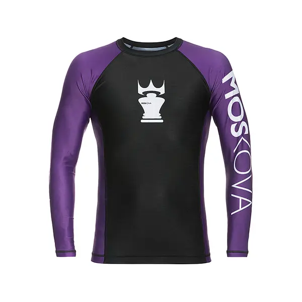 MOSKOVA BJJ RANKED RASHGUARD  BLACK/PURPLE - LONG SLEEVES