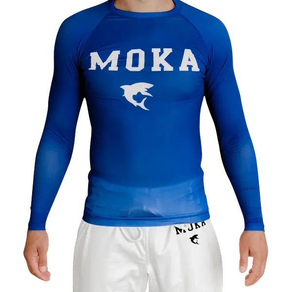 Langærmet Rashguard - Moka Original - Blå