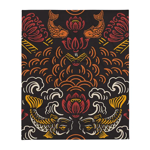 Koi Cat Throw Blanket