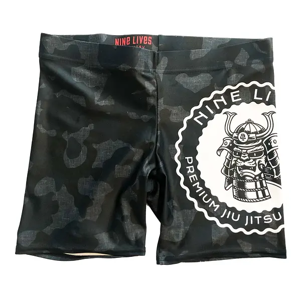 Samurai Cat Vale Tudo Shorts - Camo Black