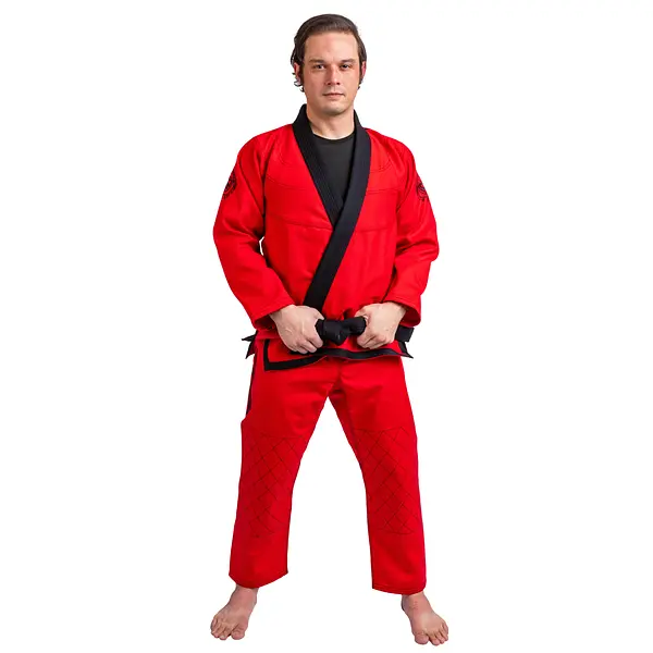 KO Sports Gear’s Red Wave Adult Gi – BJJ Kimono and Pants – Pearl Weave – For Jiu Jitsu