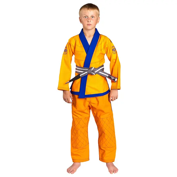 KO Sports Gear’s Orange Wave Kids Gi – BJJ Kimono and Pants – Pearl Weave – For Jiu Jitsu