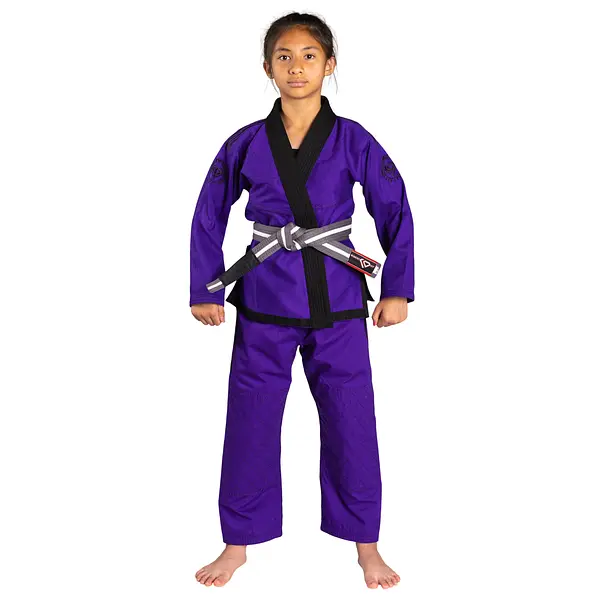 KO Sports Gear’s Purple Wave Kids Gi – BJJ Kimono and Pants – Pearl Weave – For Jiu Jitsu