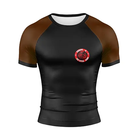 Rash Guard Equipe A - Manga Curta Marrom