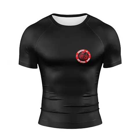 Rash Guard Equipe A - Manga Curta Preta