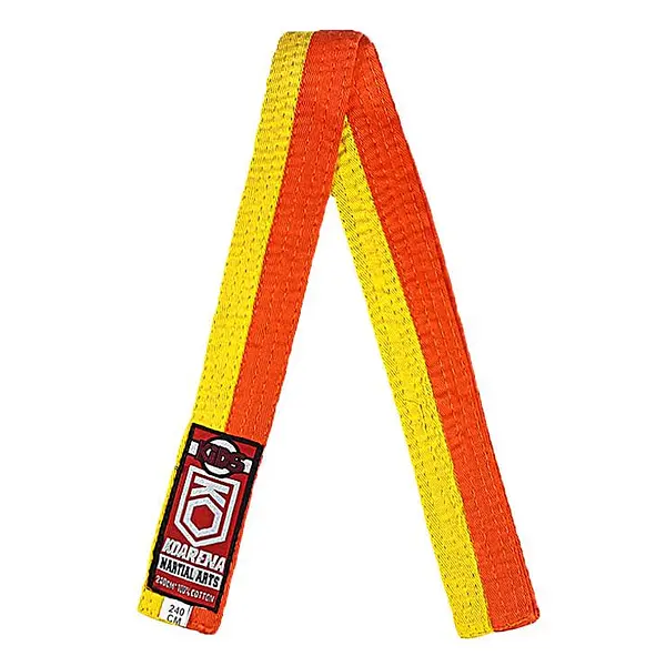 KOARENA Cinturon Judo y Artes Marciales Niños color amarillo-naranja