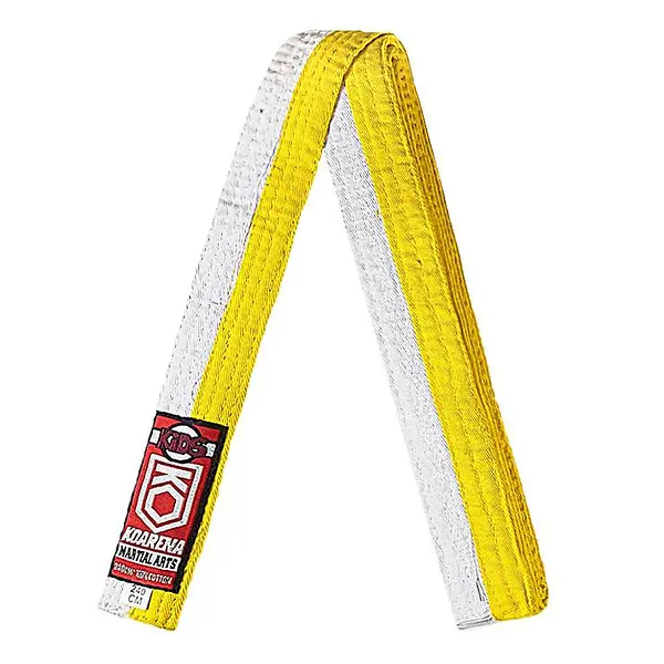 KOARENA Cinturon Judo y Artes Marciales Niños color blanco-amarillo