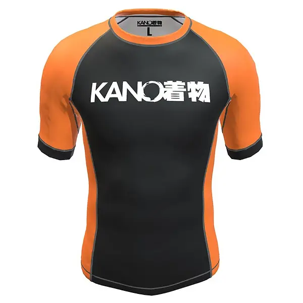 BJJ RASHGUARD KIDS COMPETITION ORANGE BELT SHORT SLEEVES