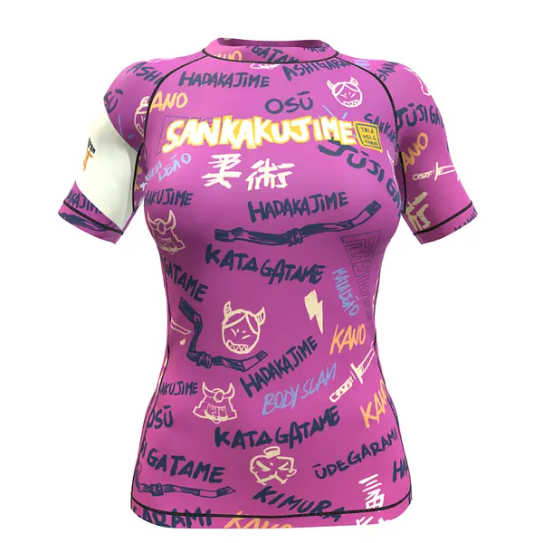 BJJ RASHGUARD FEMALE SANKAKU JIME SHORT SLEEVES