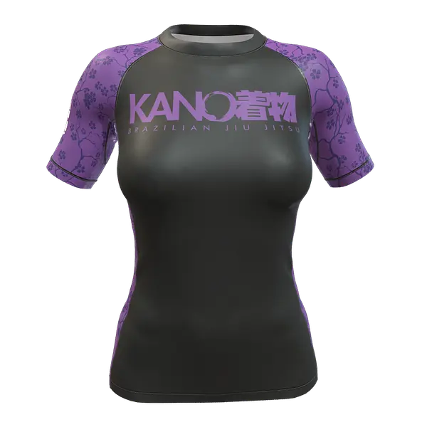 FEMALE RASHGUARD SHORT SLEEVES PURPLE BELT TRAINING