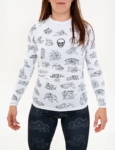 Chokes’n’Bones / Dámský rashguard s dlouhým rukávem – bílý