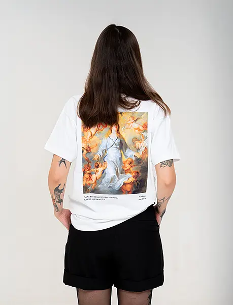 NANEBEVSTOUPENÍ / oversize triko – dámské bílé