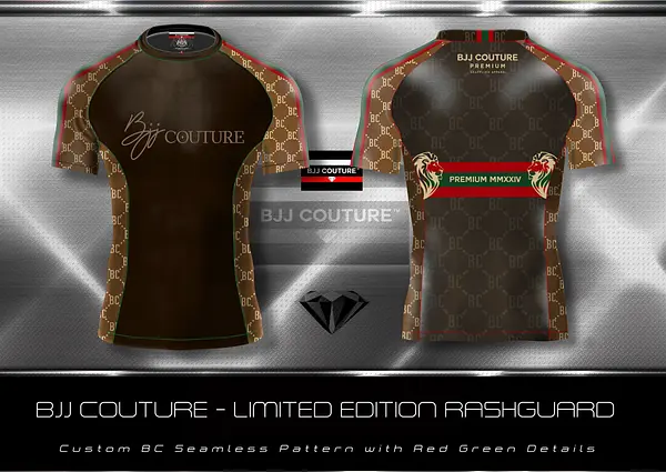 BJJ Couture Brown and Tan Rashguard with Contrast Details