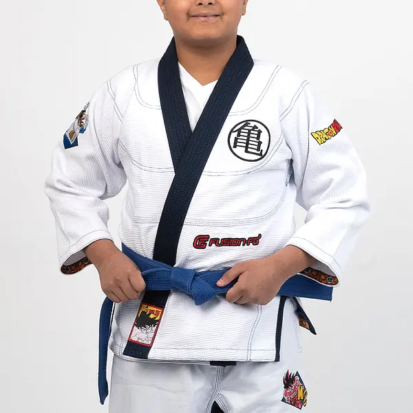 Fusion Fight Gear Dragon Ball Z Saiyan Saga Goku Limited Edition Kids BJJ Gi White (issue #14)