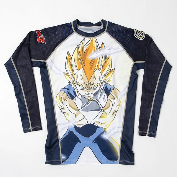 Fusion Fight Gear Dragon Ball Z Maijin Vegeta Kids BJJ Rash Guard Compression Shirt