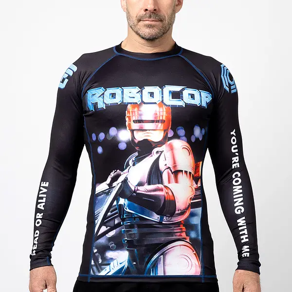 Fusion Fight Gear Robocop BJJ Rash Guard compression shirt- RETIRED