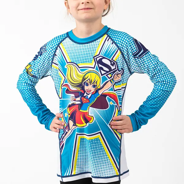 Fusion Fight Gear Supergirl Kids Rash BJJ Guard Long Sleeve