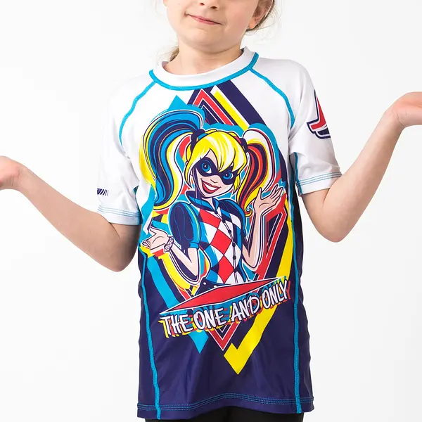 Fusion Fight Gear Harley Quinn Kids BJJ Rash Guard Short Sleeve