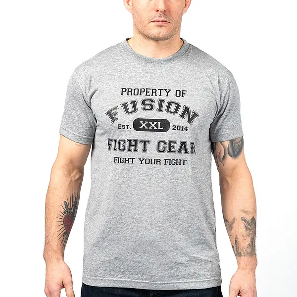 Fusion Fight Gear Grey Property Of T- Shirt