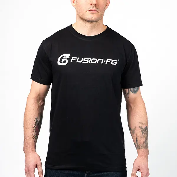 Fusion Fight Gear Black Distressed Logo T-Shirt