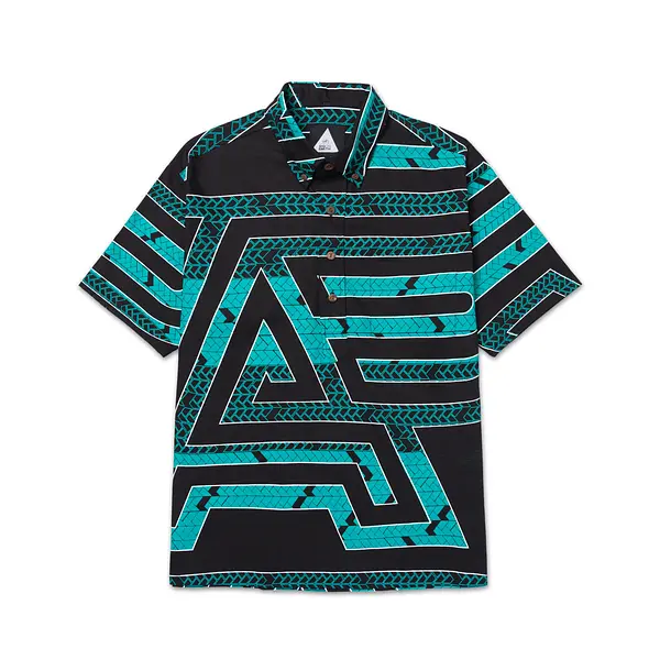 A&P x SIG ZANE® PARALLELS OF PRACTICE ALOHA SHIRT BLACK/EMERALD/WHITE