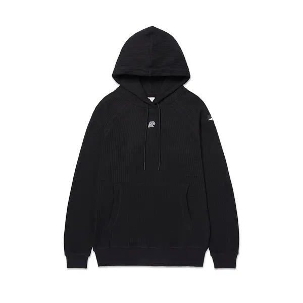 A&P 24 WAFFLE RAGLAN HOODY BLACK (FULFILLMENT)