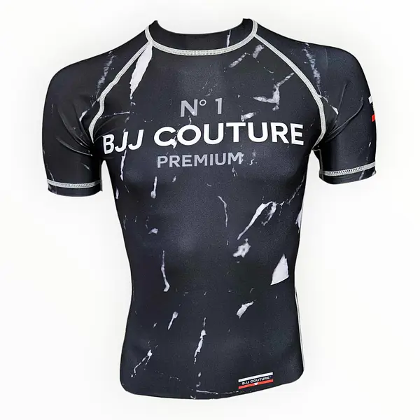 Black Carrara Marble Rashguard (Black or White Stitching)