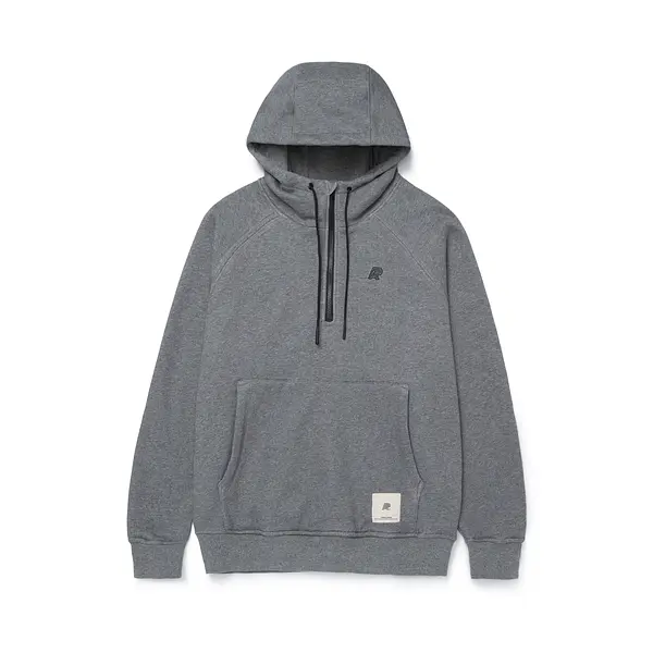 A&P FLEECE MOCK HOODY HEATHER
