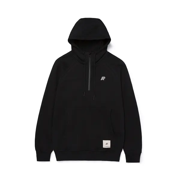A&P FLEECE MOCK HOODY BLACK (FULFILLMENT)