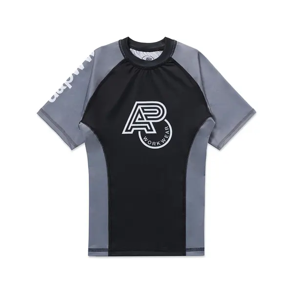 A&PWW KIDS RANK SS RASHGUARD GREY/BLACK