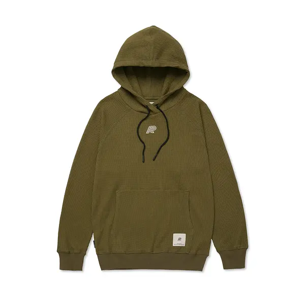 A&P WAFFLE RAGLAN HOODY OLIVE (FULFILLMENT)