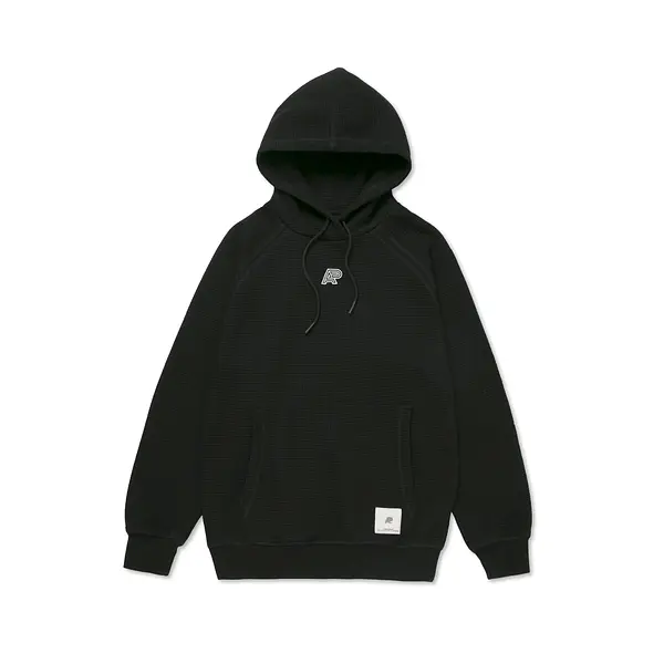 A&P WAFFLE RAGLAN HOODY BLACK (FULFILLMENT)
