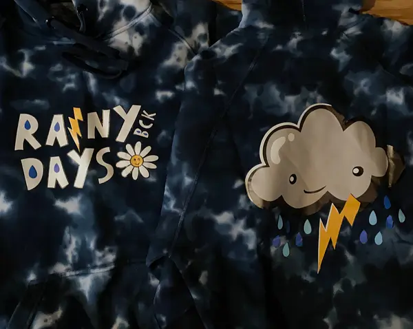 BJJ Pullover Hoodie: Rainy Days Dark Tie Dye
