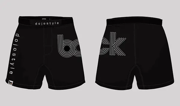 BJJ NoGi Grappling Short: Essential Black and White