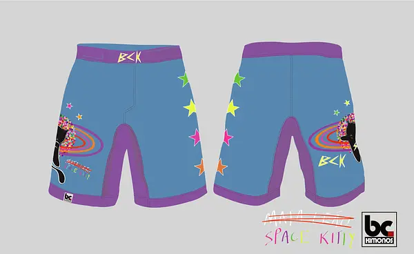 BJJ NoGi Grappling Short: Space Kitty