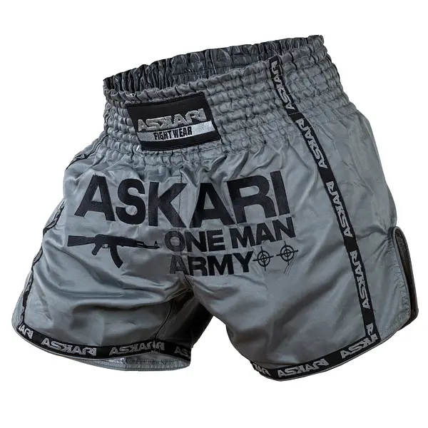 "ONE MAN ARMY" MUAY THAI SHORTS [GREY]