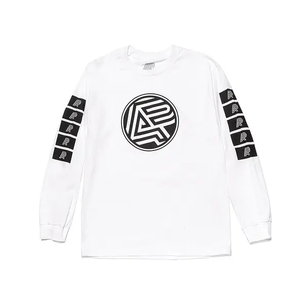 A&P BLOCK LOGO LS TEE WHITE